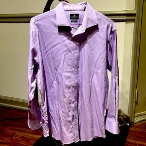 Men’s Purple Psycho bunny, modern fit stretch non iron Dress shirt 16 1/2, 32/33